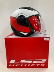 MOTORBIKE HELMET BRAND L52 HELMETS WHITE AND RED COLOUR SIZE M - LOCATION 19B.