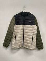 COLUMBIA COAT COLOUR BEIGE/BLACK/GREEN SIZE M - LOCATION 1C.