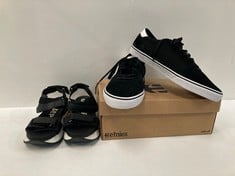 2 X SHOES VARIOUS BRANDS AND SIZES INCLUDING ETNIES SNEAKERS SIZE 46 BLACK - LOCATION 25C.