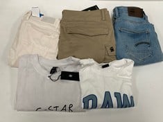 5 X GARMENTS VARIOUS BRANDS AND SIZES INCLUDING WHITE RAW T-SHIRT SIZE L - LOCATION 33C.