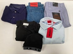 6 X GARMENTS VARIOUS BRANDS AND SIZES INCLUDING HUGO BOSS BLUE SHIRT SIZE 46 - LOCATION 37C.