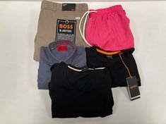 5 X HUGO BOSS BRAND CLOTHING VARIOUS SIZES INCLUDING PINK SWIMMING COSTUME SIZE L- LOCATION 40C.