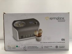 SPRINGLANE ICE CREAM MAKER WITH 1.2 LITRE ELLI COMPRESSOR, RECIPES INCLUDED, STEEL ICE CREAM MAKER FOR YOGHURT, SORBET AND ICE CREAM, 135 W, LCD DISPLAY, TIMER, REFRIGERATION (P.V.P 160€) - LOCATION