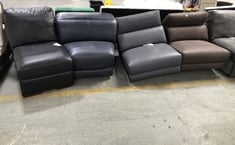 4 X ASSORTED SOFA PARTS TO INCLUDE MISSOURI MIDDLE SOFA PART IN LAVENDER GREY LEATHER (PART ONLY) (KERBSIDE PALLET DELIVERY)