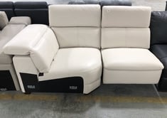 MAJESTICA CORNER, 1 SEATER SOFA PART IN CREAM LEATHER (PARTS ONLY)