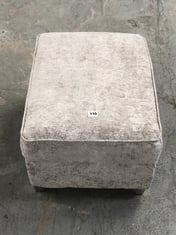 SMALL STORAGE FOOTSTOOL IN GREY / SILVER FABRIC