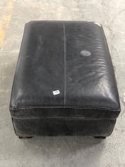 LARGE STORAGE FOOTSTOOL IN BLACK LEATHER