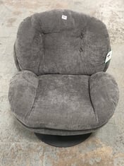 SOL PLUSH SWIVEL LEISURE CHAIR IN DARK GREY FABRIC - RRP £230