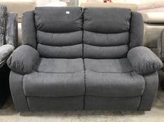 MANUAL RECLINER 2 SEATER SOFA IN DARK GREY FABRIC