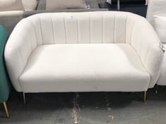 RUSSELL BOUCLE 2 SEATER SOFA IN WHITE TEDDY FABRIC - RRP £270