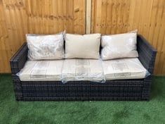 3 SEATER END RATTAN GARDEN SOFA PART IN MIXED BROWN (PART ONLY)