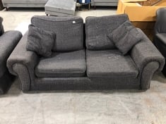 3 SEATER SOFA IN DARK GREY / BLACK FABRIC