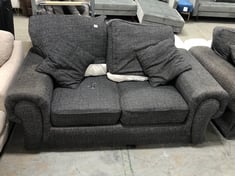 2 SEATER SOFA IN DARK GREY / BLACK FABRIC