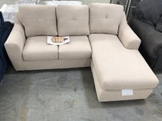 BAXTON 3 SEATER RIGHT HAND FACING CHAISE SOFA IN OATMEAL FABRIC