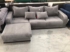 BEATA 3 SEATER SOFA WITH LEFT HAND FACING CHAISE IN GREY FABRIC