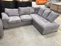 AMALFI 3 SEATER SOFA WITH RIGHT HAND FACING CHAISE IN GREY - RRP £849