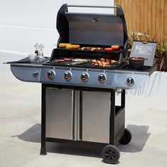 UNIFLAME 4 BURNER PROPANE GAS GRILL WITH SIDE BURNER - RRP £249