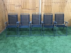 SET OF 5 GARDEN CHAIR IN BLACK