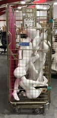 CAGE OF ASSORTED MANNEQUIN PART IN ASSORTED COLOURS (CAGE NOT INCLUDED (KERBSIDE PALLET DELIVERY)