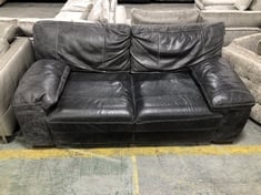 LINARA 2 SEATER SOFA WITH FULL BACK IN UTAH GREY LEATHER - RRP £750