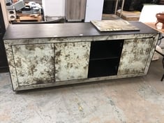 4 DOOR LARGE MIRRORED EFFECT SIDEBOARD (BROKEN DOOR) (KERBSIDE PALLET DELIVERY)