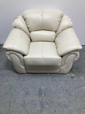 NAPLES LEATHER ARMCHAIR IN CREAM - RRP £799