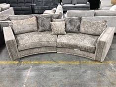 MIDAS 4 SEATER CURVED SOFA IN GREY / GREY MIX FABRIC - RRP £949