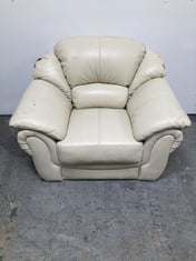 NAPLES LEATHER ARMCHAIR IN CREAM - RRP £799