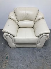 NAPLES LEATHER ARMCHAIR IN CREAM - RRP £799