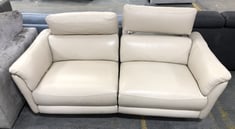 MISSOURI 2.5 SEATER POWER RECLINER SOFA WITH POWER HEADREST IN BONE CHINA LEATHER - RRP £2099