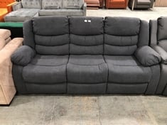 MANUAL RECLINER 3 SEATER SOFA IN DARK GREY FABRIC