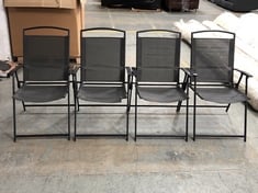 SET OF 4 GARDEN CHAIR IN BLACK