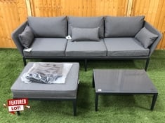 MILAN GARDEN FURNITURE CHAISE SET IN GREY - RRP £900