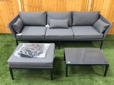 MILAN GARDEN FURNITURE CHAISE SET IN GREY - RRP £900