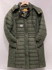 JOULES HOODED PUFFER JACKET FOREST GREEN SIZE 12