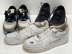 3 X ASSORTED TRAINERS TO INCLUDE NIKE AIR FORCE 1 TRAINERS WHITE SIZE 9