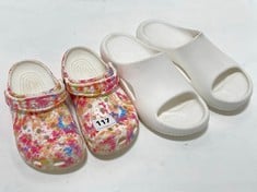 CROCS SLIDE WHITE SIZE M7/W9 TO INCLUDE CROCS CLOGS MULTI SIZE M4/W6