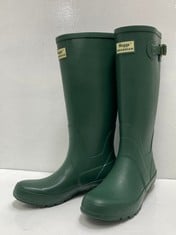 HOGGS OF FIFE BRAEMAR RUBBER WELLINGTON BOOTS GREEN SIZE 8