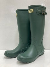 HOGGS OF FIFE BRAEMAR RUBBER WELLINGTON BOOTS GREEN SIZE 7