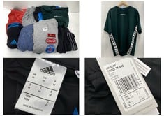 APPROX 12 X ASSORTED CLOTHING TO INCLUDE MERCIER JOGGER GREY WITH LOGOS SIZE XS