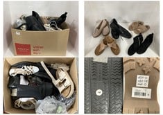 BOX OF ASSORTED ADULT FOOTWEAR TO INCLUDE LILLEY LOAFERS NUDE SIZE 7