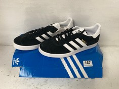 ADIDAS GAZELLE TRAINERS BLACK SUEDE/WHITE SIZE 6.5