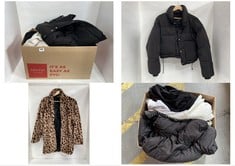 APPROX 20 ASSORTED ADULT CLOTHING TO INCLUDE PULL & BEAR CROPPED PUFFER JACKET BLACK SIZE EUR-M