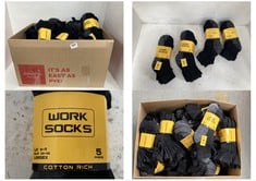 BOX OF WORKWEAR SOCKS BLACK/GREY 5-PACK SIZE 6-11