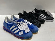 3 X ASSORTED BRANDED TRAINERS TO INCLUDE ADIDAS GRAND COURT TRAINERS BLACK/WHITE SIZE 5.5