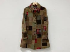 MOLOH PLAID COAT VINTAGE PATCHWORK JACKET IN MULTI COLOUR SIZE 10