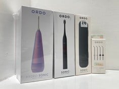 4 X ASSORTED ORDO PRODUCTS TO INCLUDE SONIC + ELECTRIC TOOTHBRUSH