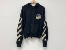 OFF-WHITE TAPE ARROWS OVER HOODIE IN BLACK / BEIGE SIZE SMALL - RRP £498