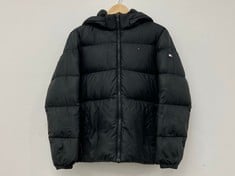 TOMMY HILFIGER KIDS HOODED PUFFER JACKET BLACK SIZE 164