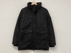 SUPERDRY EVEREST PARKA JACKET BLACK SIZE 12 RRP- £132